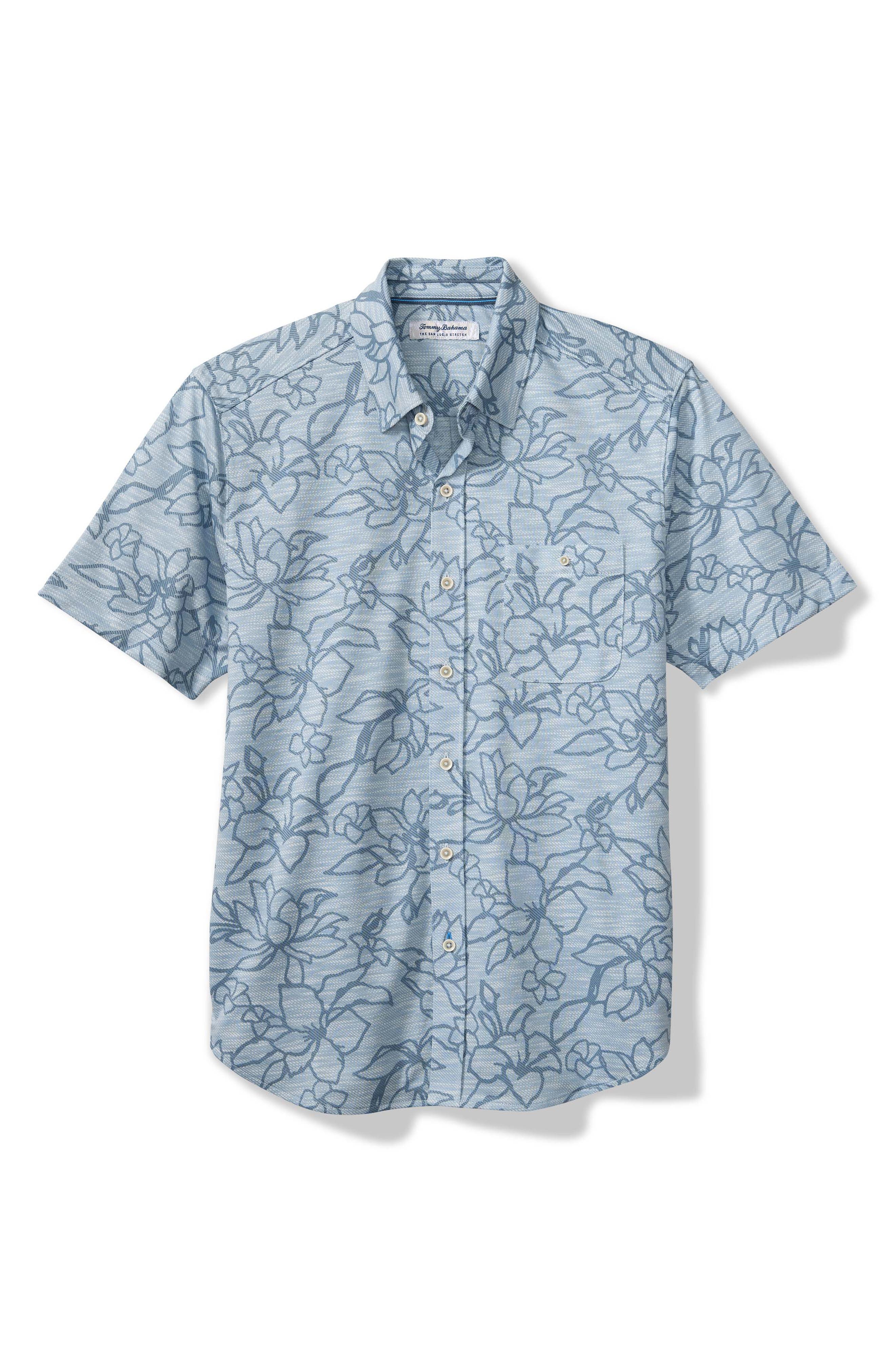Tommy Bahama San Lucio Tides Flora IslandZone® Short Sleeve Cotton Blend Button-Up Shirt