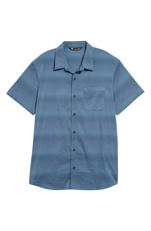 On the House Stripe Short Sleeve Button-Up Shirt