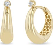 Zoë Chicco Tapered Diamond Hoop Earrings