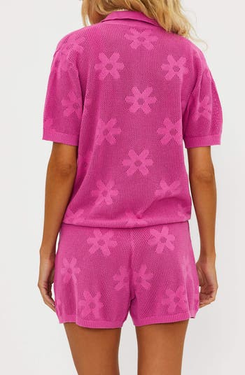 Balboa Open Stitch Cotton Cover-Up Shorts