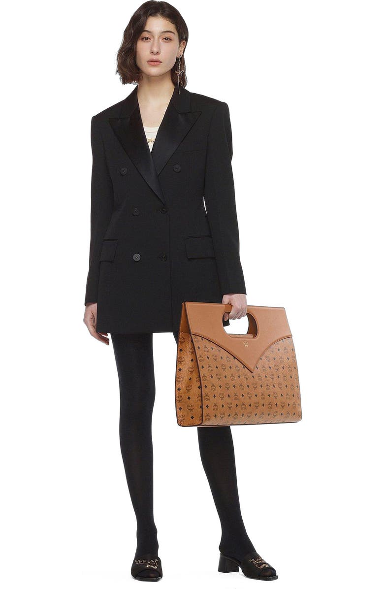 MCM Diamond Bag in Visetos Leather Mix, Alternate, color, Cognac