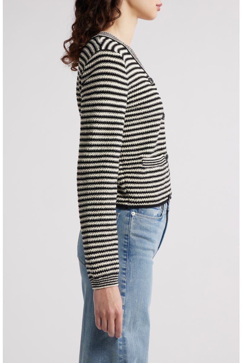 The Court Double Breasted Cardigan, Alternate, color, BLACK MULTI