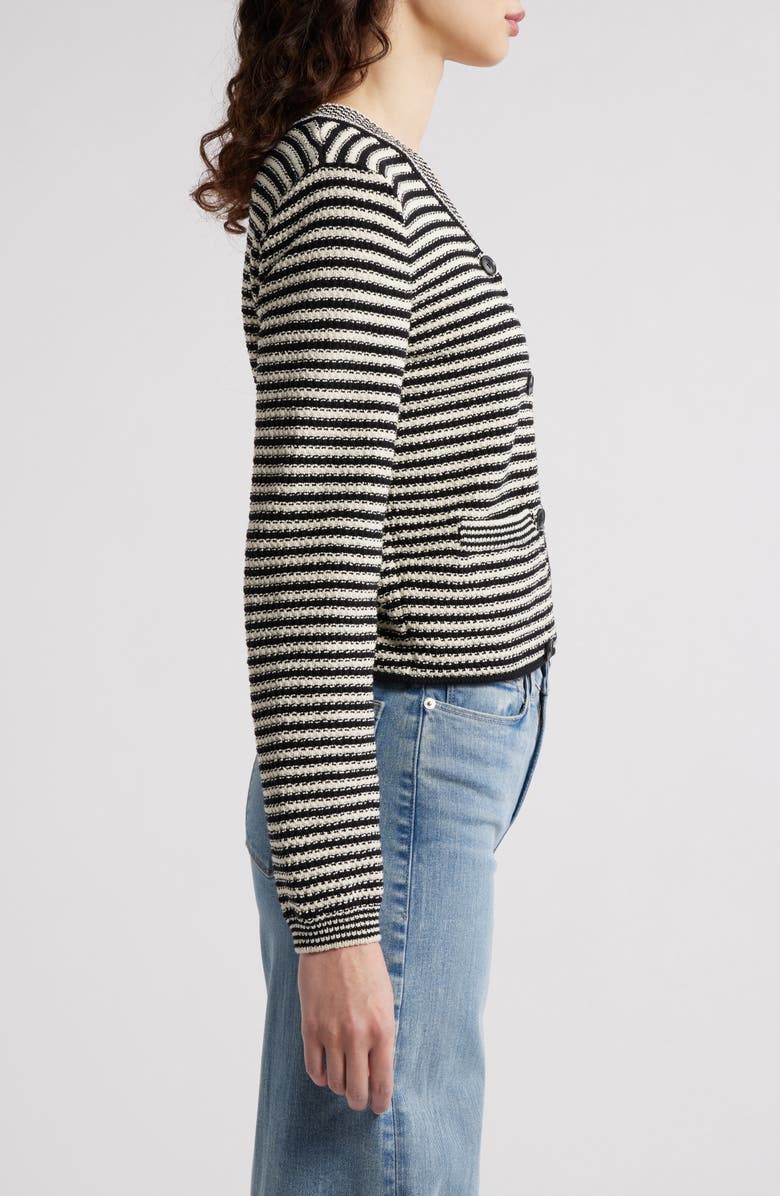 FRAME The Court Double Breasted Cardigan, Alternate, color, Black Multi