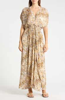 Deep V-Neck Maxi Cover-Up Dress