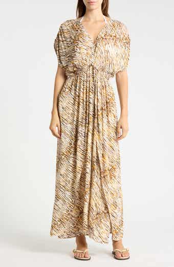 Deep V-Neck Maxi Cover-Up Dress