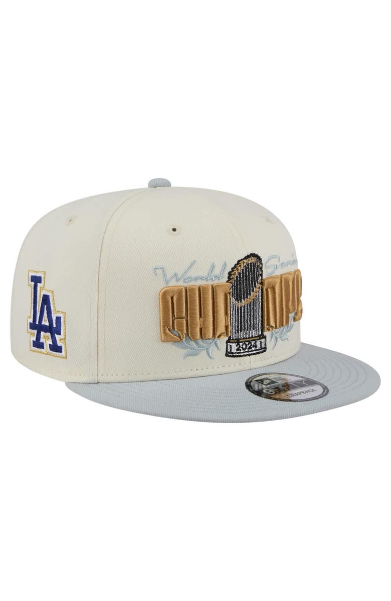 New Era Men's New Era White Los Angeles Dodgers 2024 World Series Champions Parade Takedown 9FIFTY Snapback Hat, Main, color, White