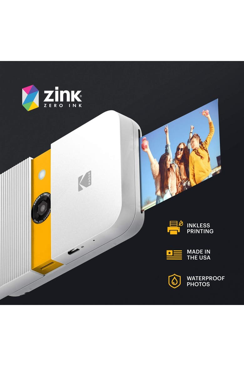 Smile Digital Instant Print Camera - Slide-Open 10MP Instant Camera 2x3, Alternate, color, Yellow