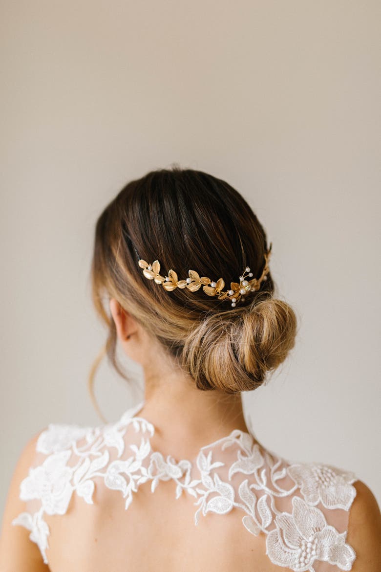 Demi Bridal Comb, Alternate, color, Gold