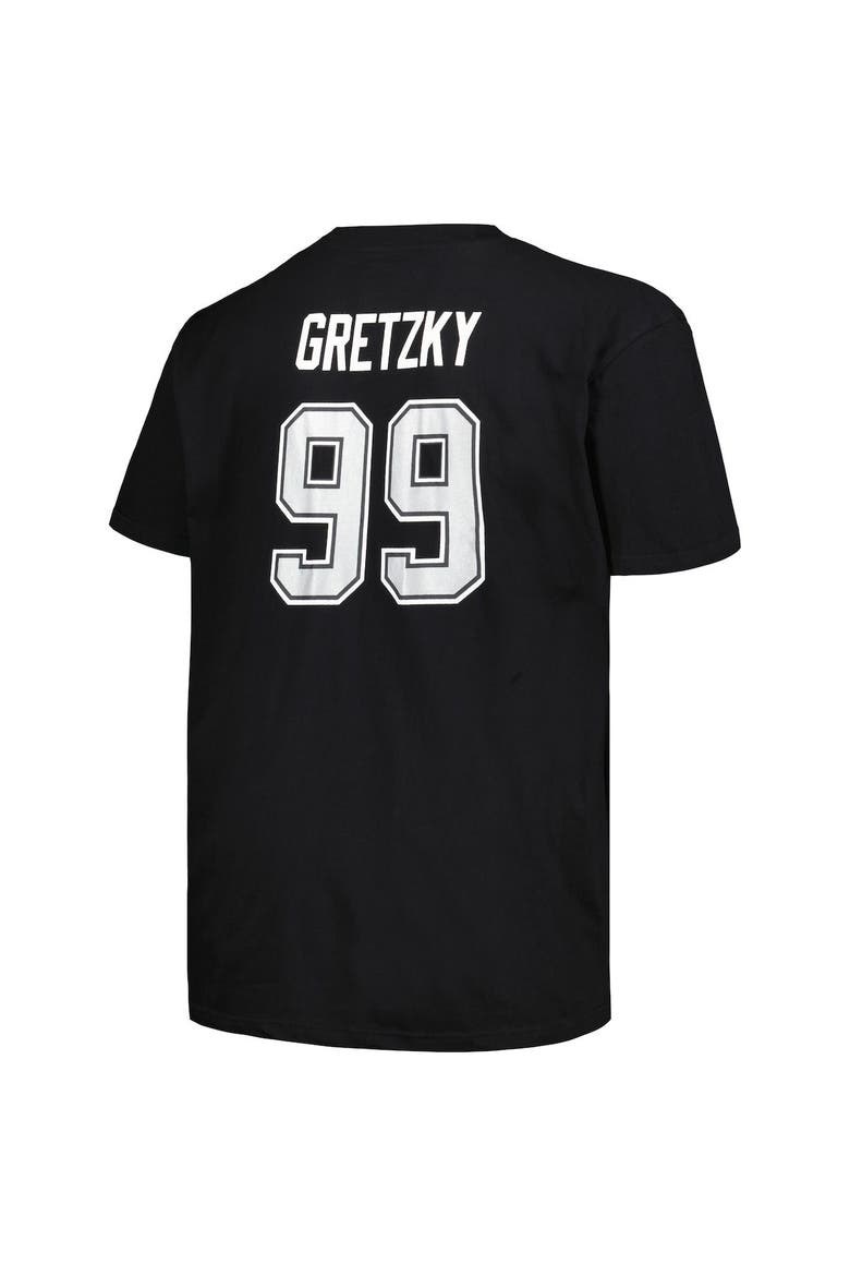 Men's Profile Wayne Gretzky Black Los Angeles Kings Big & Tall Name & Number T-Shirt, Alternate, color, Black