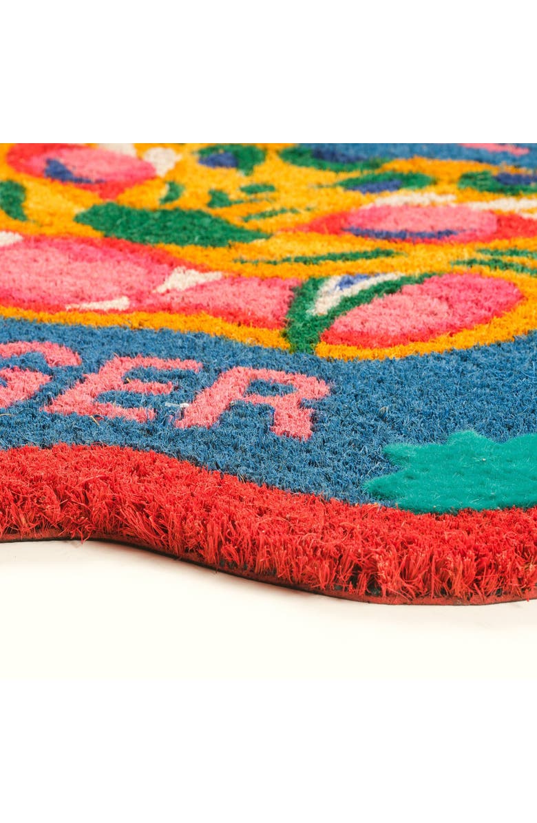 Zsa Zsa Zsu Kerala Tiger Coir Doormat 20" x 28", Alternate, color, Blue