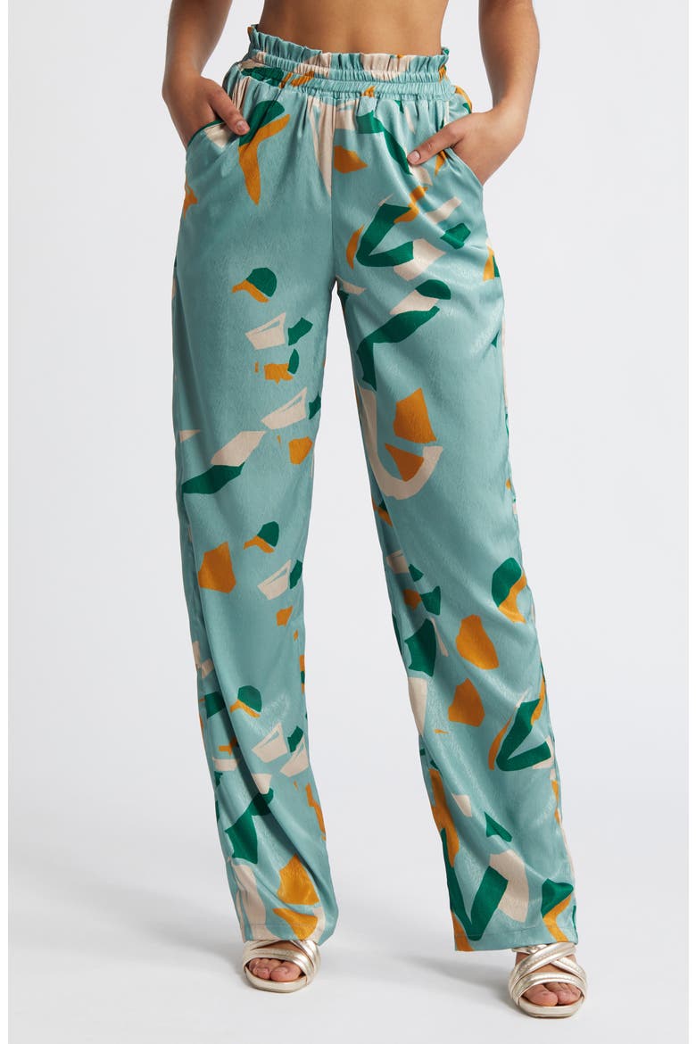 Leer Saly Palazzo Pants, Main, color, GREEN