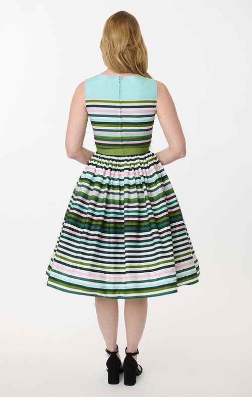 UNIQUE VINTAGE UNIQUE VINTAGE SLEEVELESS BELTED SWING DRESS