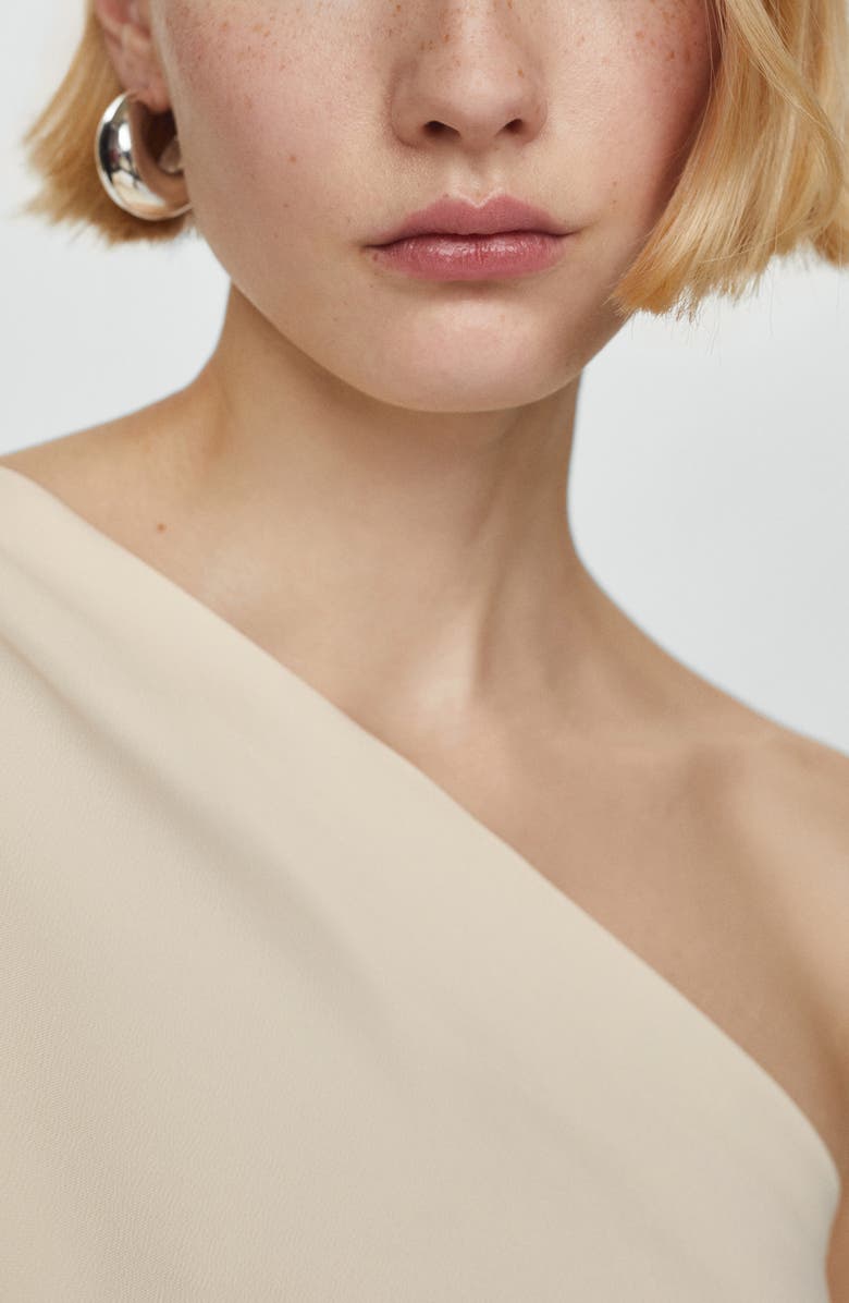 MANGO Ruffle One-Shoulder Top, Alternate, color,