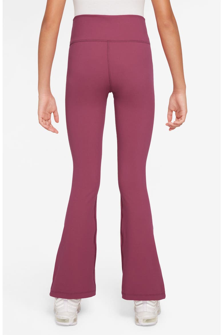 Kids' Nike One Dri-FIT Flare Leggings, Alternate, color, 634 SWEET BEET/WHITE