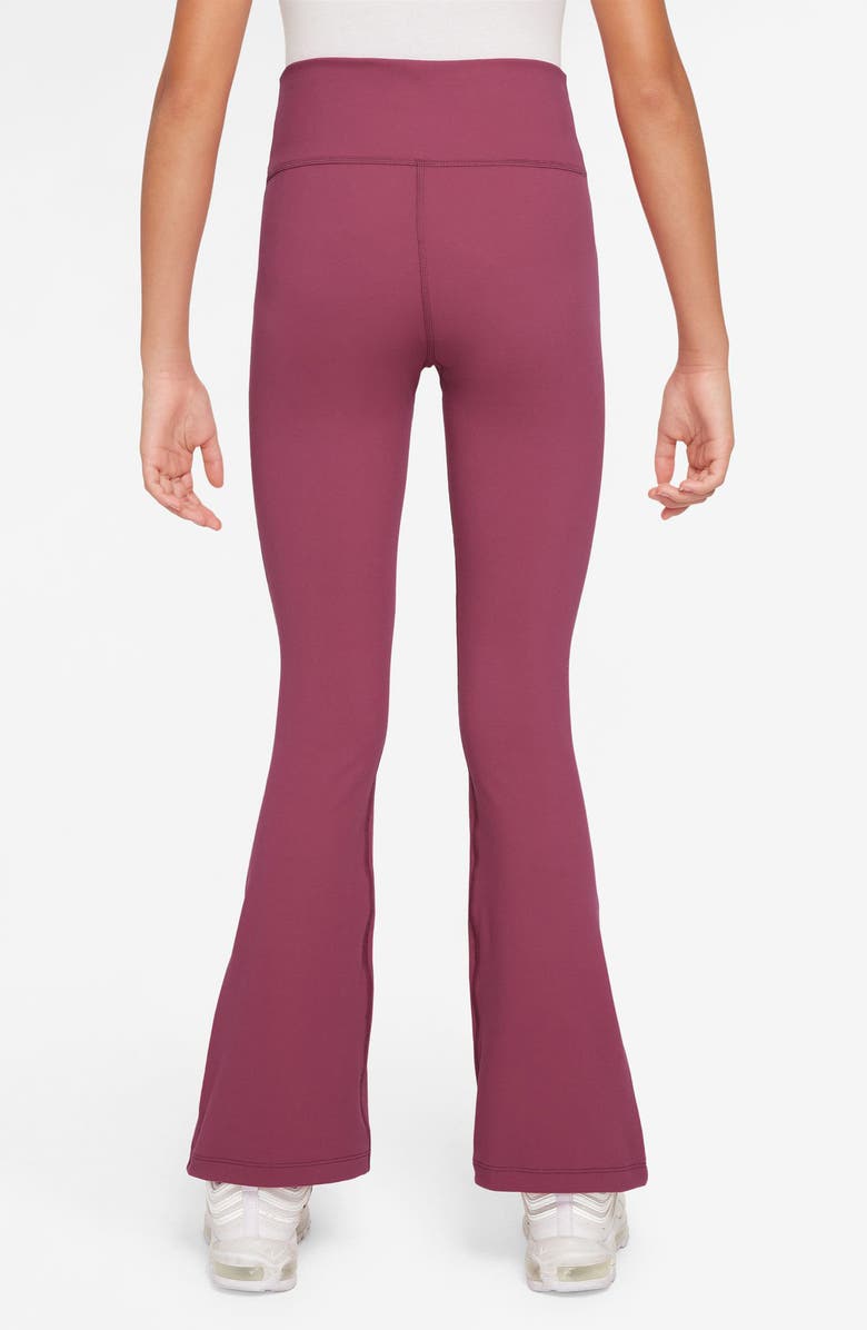 Nike Kids' Nike One Dri-FIT Flare Leggings, Alternate, color, 634 Sweet Beet/White