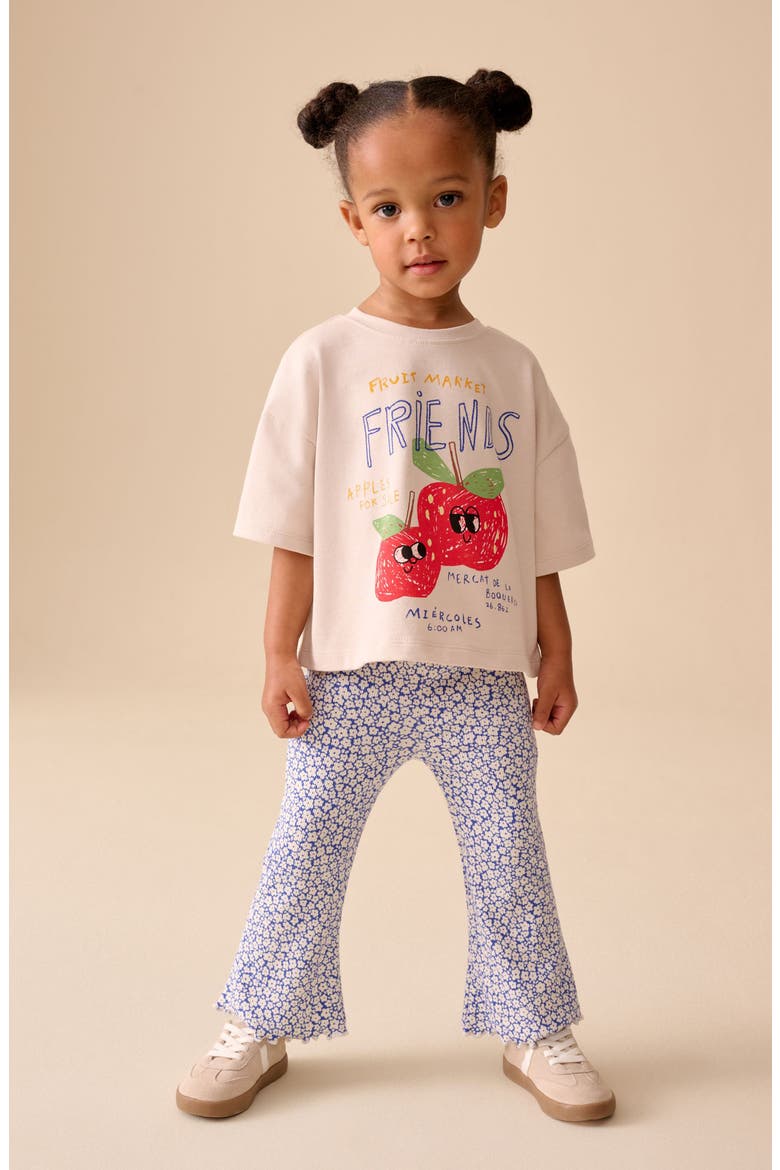Kids' Graphic T-Shirt & Flare Leggings Set, Alternate, color, NEUTRAL