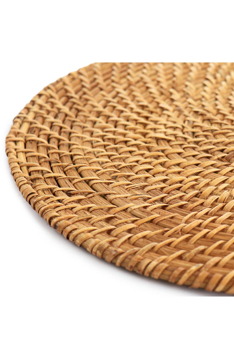 MARTHA STEWART 14 Inch Rattan Woven Circular Placemat, Alternate, color, Brown