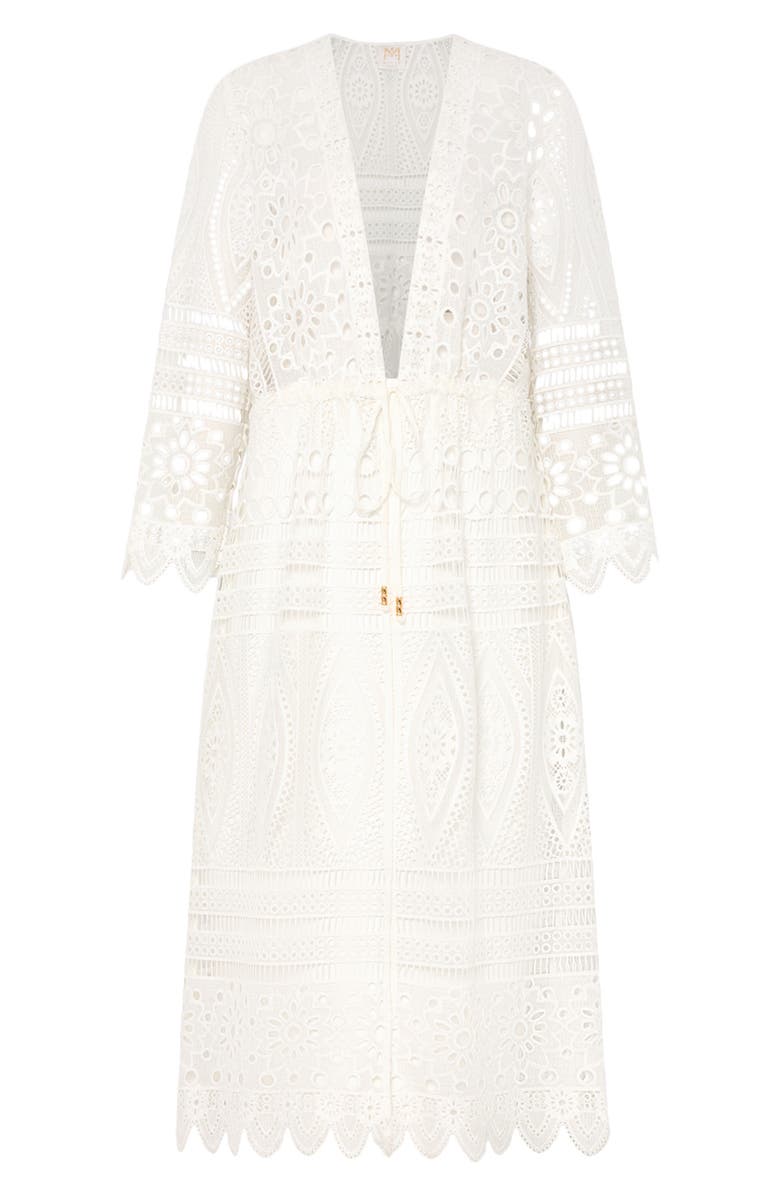 Milly Tiered Eyelet Embroidered Cover-Up Dress, Alternate, color, 