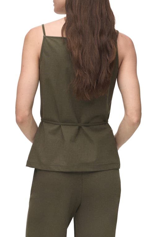 Mango Waist Tie Camisole In Green