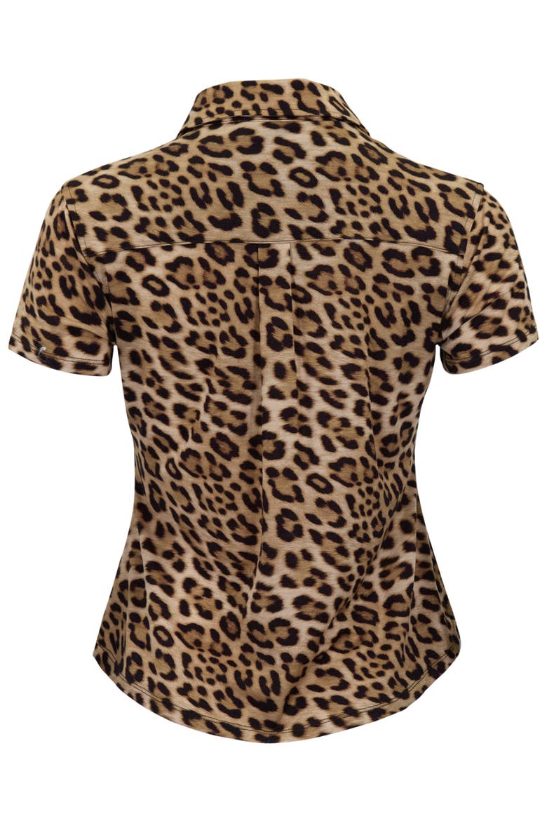 Leopard Brown Womens Printed Shirt, Alternate, color, Leopard Brown