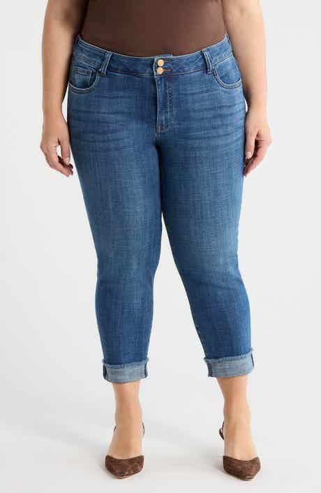 Amy Frayed Crop Slim Straight Leg Jeans