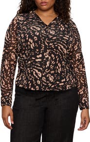 Sanctuary Fitted Mesh Button-Up Shirt
