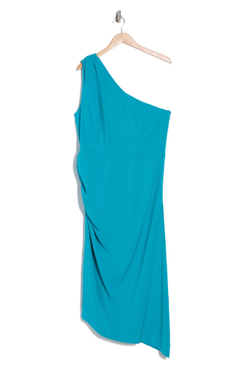 One-Shoulder Body-Con Ruched Dress (Plus), Alternate, color, SCUBA