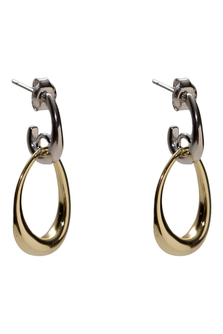 Interlock Drop Earrings, Main, color, GOLD/ SILVER