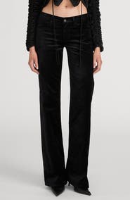 FRAME The Pixie Velvet Low Rise Flare Pants