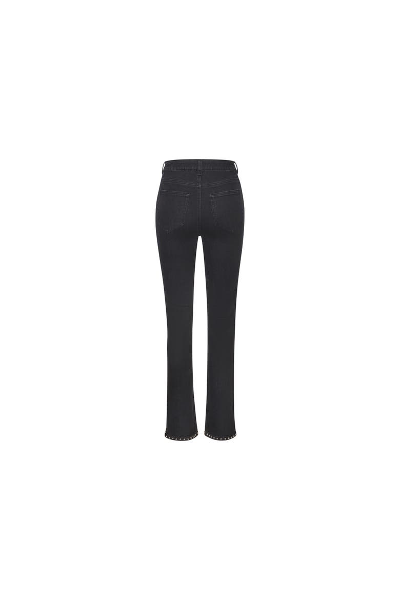 Embellished Split Hem Jeans, Alternate, color, Black Wash