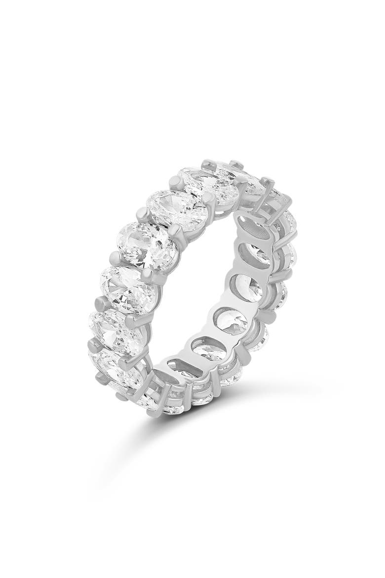 Cubic Zirconia Eternity Band, Main, color, SILVER