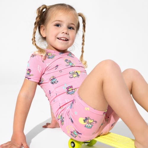 Bellabu Bear Skater Kitty Kids 2-piece Short Sleeve & Shorts Pajama Set