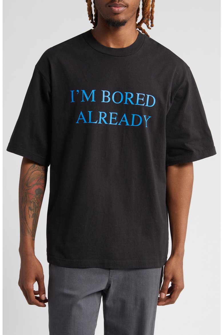 Bored Cotton Graphic T-Shirt, Main, color, BLACK