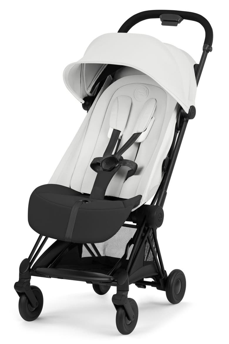 Coya Compact Lightweight Travel Stroller – Style Collection, Main, color, MATTE BLACK/ OFF WHITE