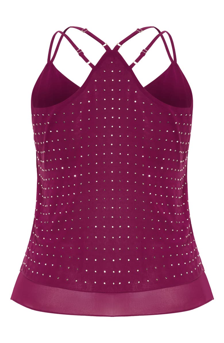 City Chic Studded Strappy Tank, Alternate, color, Mulberry