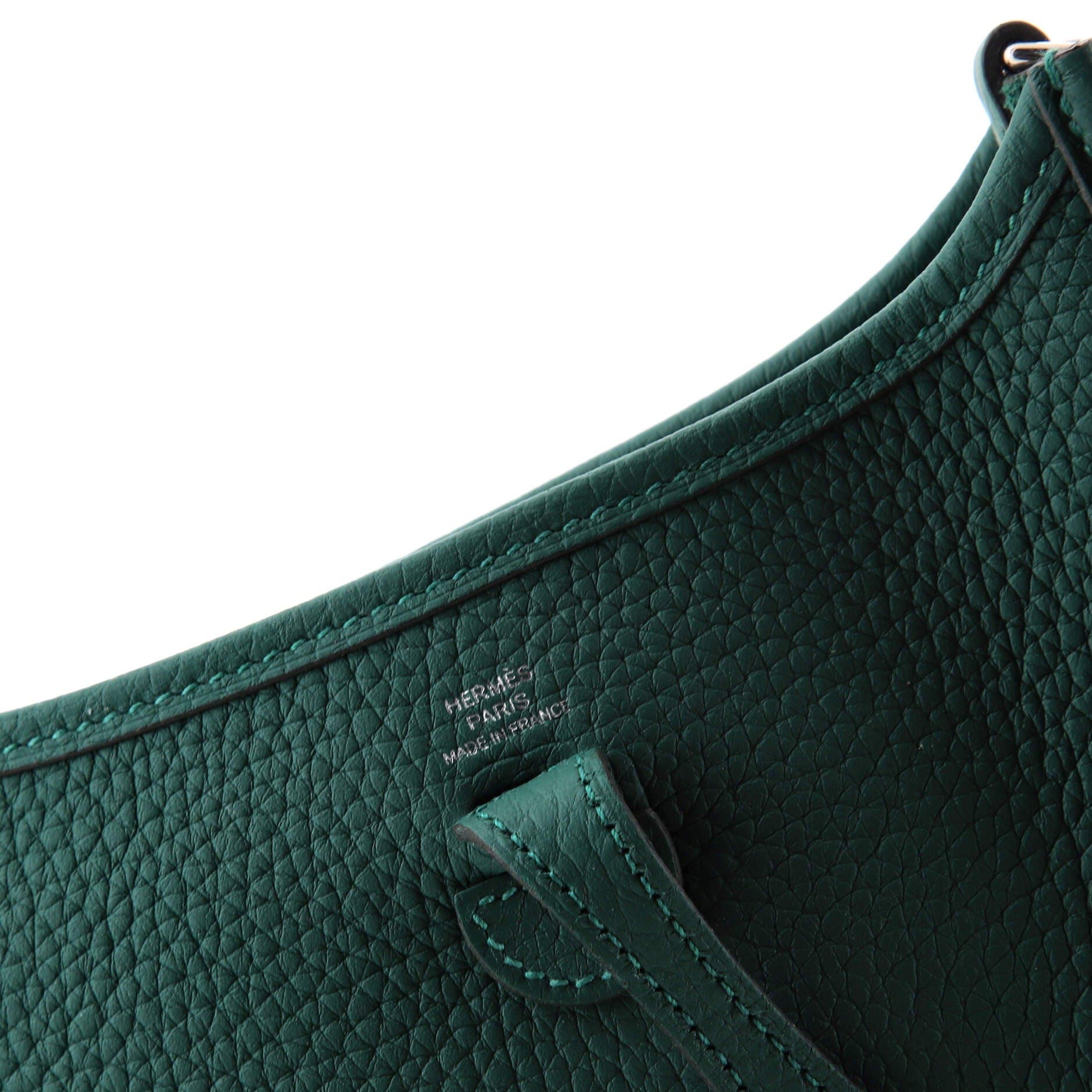 Pre-Owned Hermes Evelyne Bag Gen III Clemence TPM, Alternate, color, Malachite