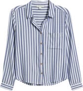 beachlunchlounge Candace Stripe Button-Up Shirt