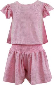 Lola + The Boys Crystal Ruffle Short Set