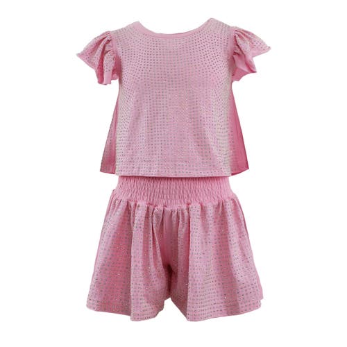Shop Lola + The Boys Crystal Ruffle Short Set
