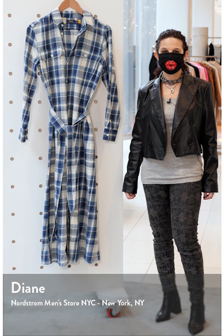 Stephanie Plaid Long Sleeve Cotton Shirtdress video