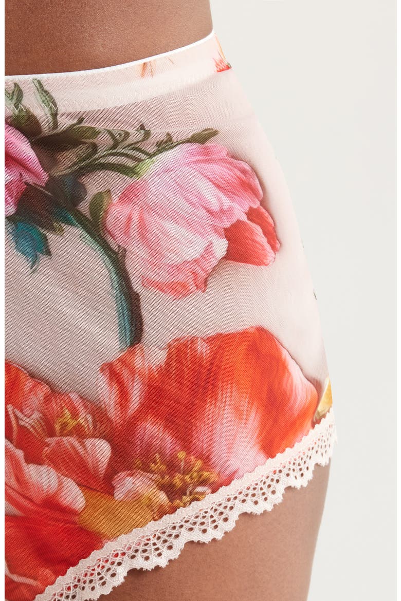 Floral Cotton Mesh Boyshorts, Alternate, color, 3D FLORAL