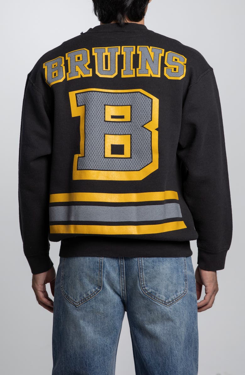 Elwood Vintage Boston Bruins Crewneck Tee, Alternate, color, Black