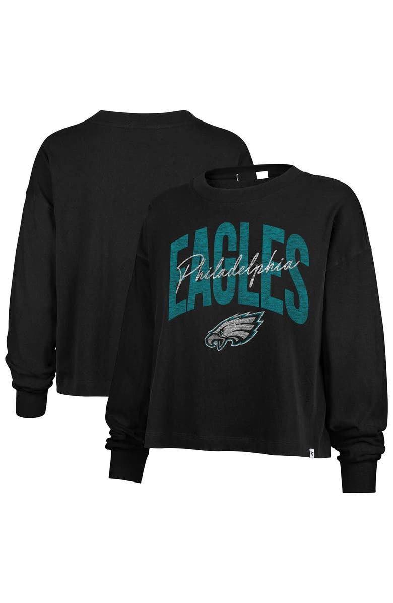 '47 Women's '47 Black Philadelphia Eagles Muse Sydney Long Sleeve T-Shirt, Alternate, color, 