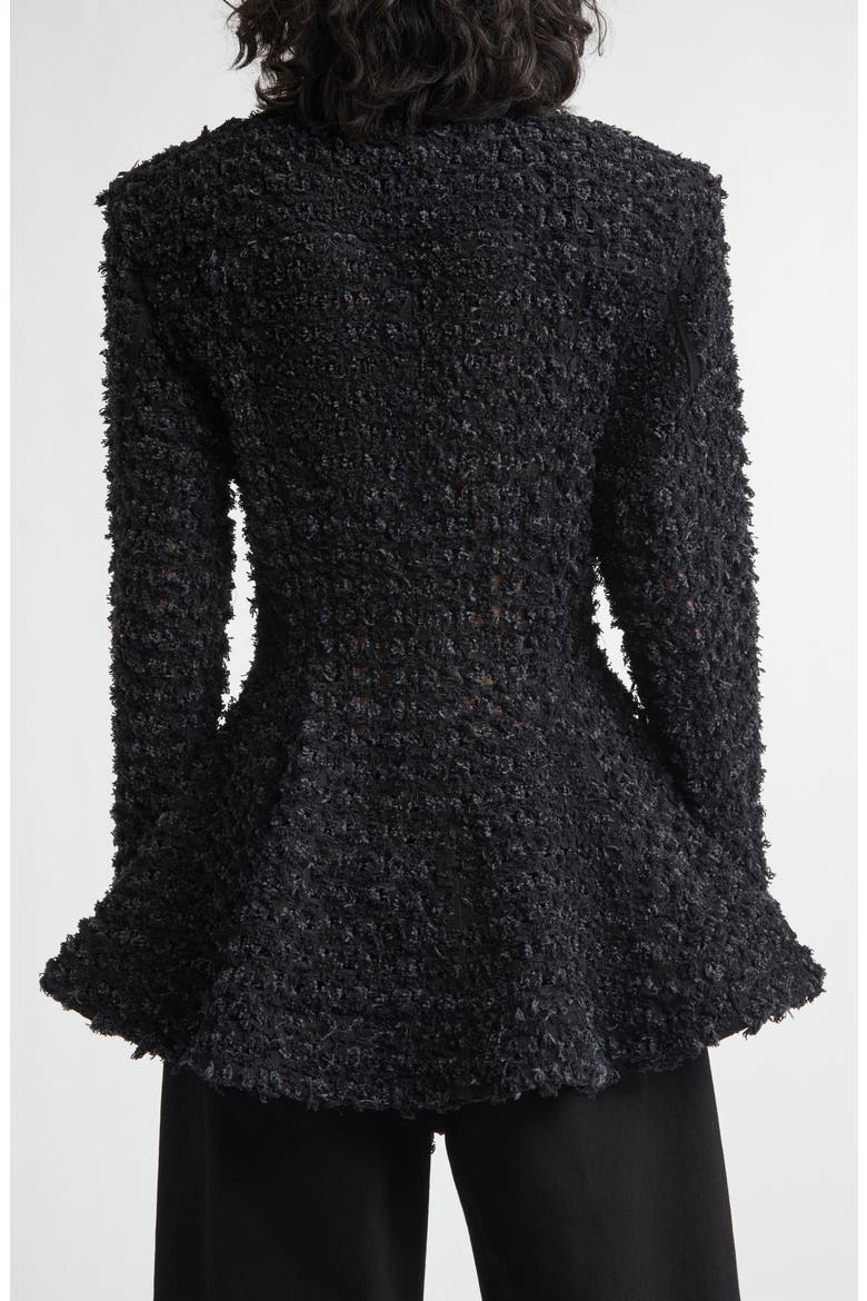 Laser Bouclé Denim Hourglass Jacket, Alternate, color, BLACK