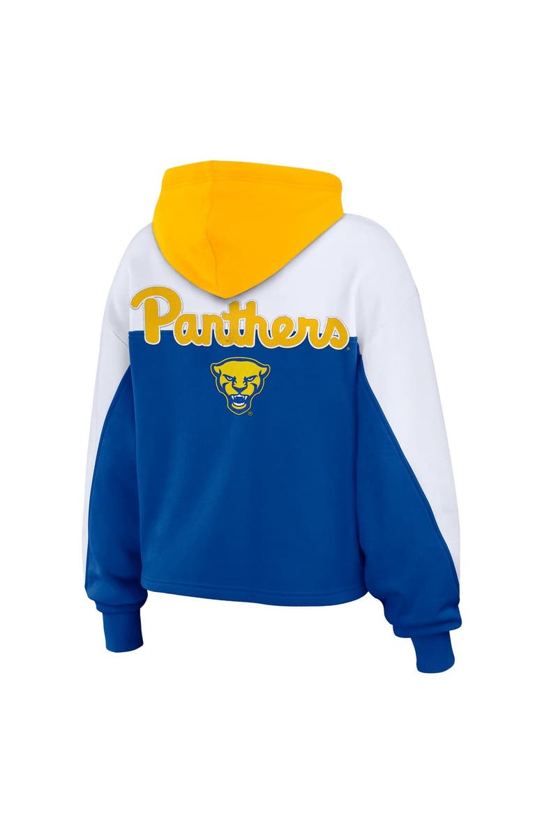 WEAR by Erin Andrews Women's WEAR by Erin Andrews Royal Pitt Panthers Color-Block Full-Zip Hoodie, Alternate, color, Royal