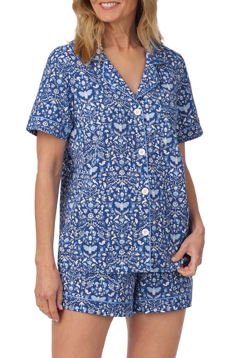 Print Organic Cotton Jersey Short Pajamas, Main, color, THROUGH THE WOODS