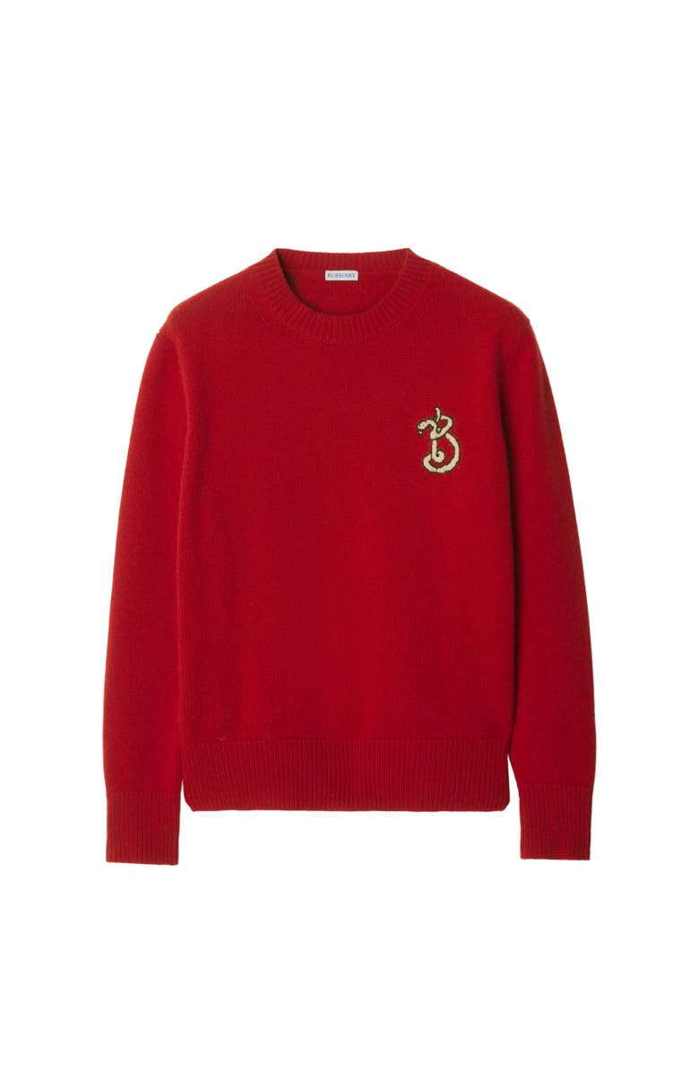 Burberry B Snake Wool Cashmere Sweater, Alternate, color, 