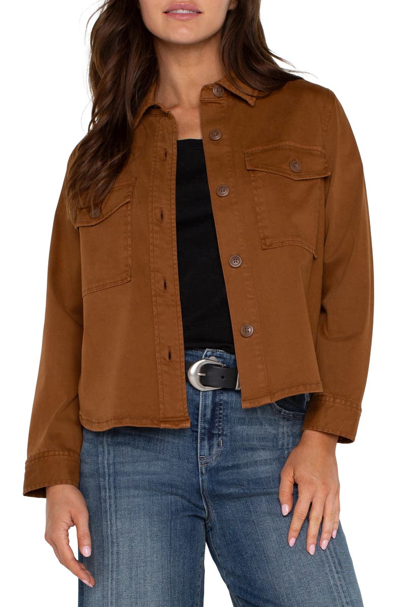 Liverpool Los Angeles Cotton Blend Shirt Jacket, Main, color, 