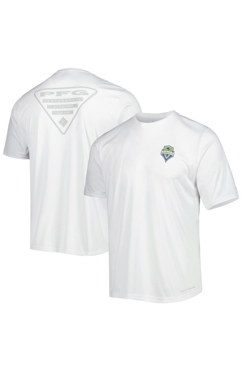 Columbia Men's Columbia Olympic White Seattle Sounders FC Terminal Tackle Omni-Shade T-Shirt, Main, color, 