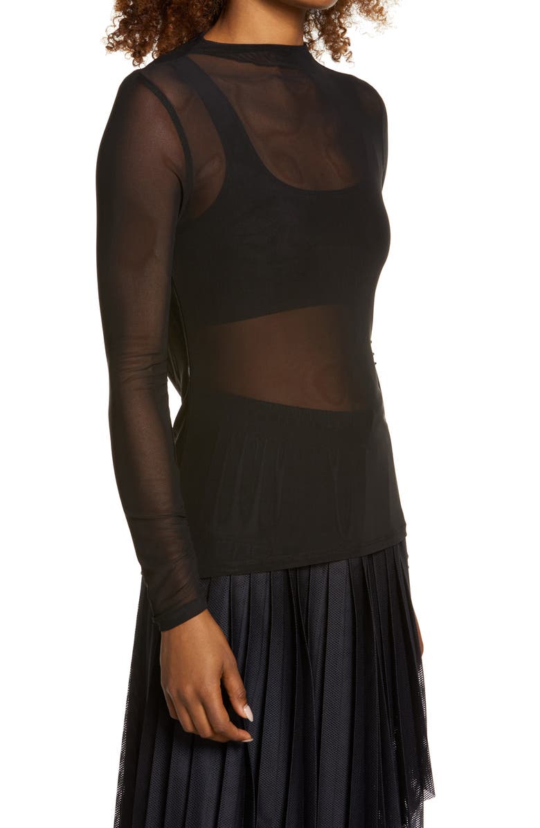 Zella Women's Sheer Luck Long Sleeve Mesh T-Shirt, Alternate, color,